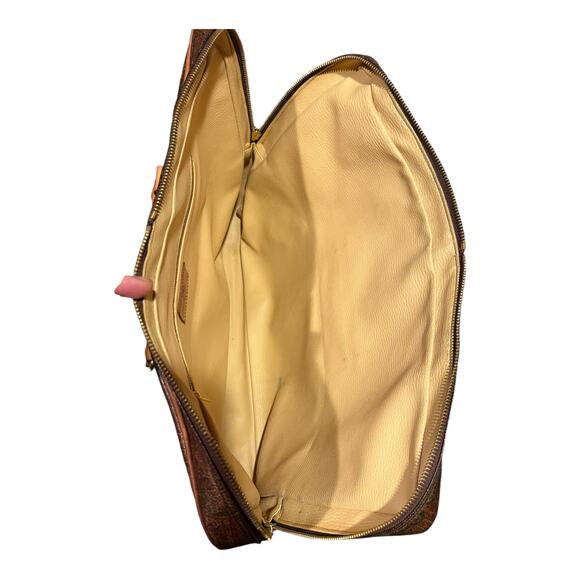 ETRO Vintage Paisley Bag Leather Briefcase Travel Office Dual Top Handle Lined - Picture 14 of 16